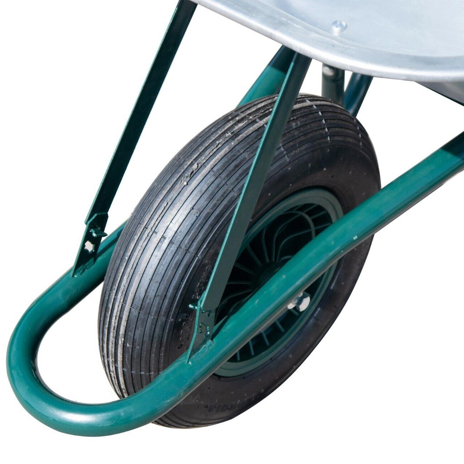 Neo 85L Large Galvanised Wheelbarrow with Pneumatic Tyre Image 4
