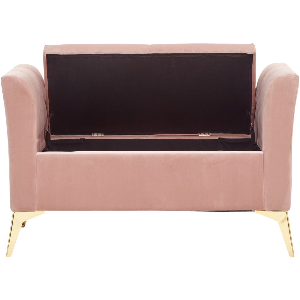 GFW Pettine 2 Seater Blush Pink Ottoman Storage Bench Image 4