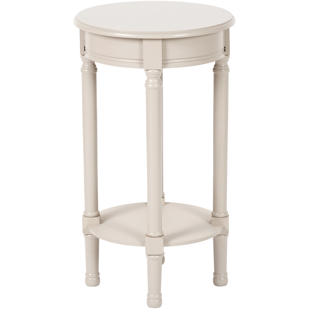 Pacific Lifestyle Heritage Single Shelf Putty Pine Wood Round Accent Table Image 2