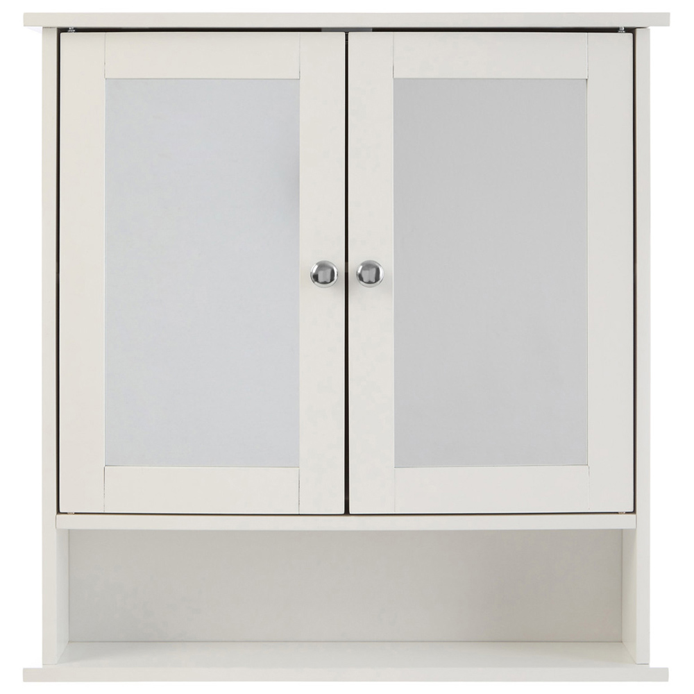 Premier Housewares White 2 Door Mirror Bathroom Cabinet Image 3