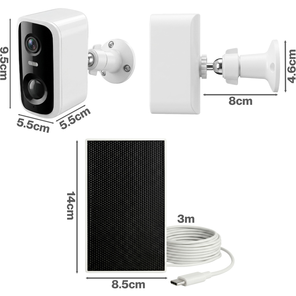 Spector Wireless Wi-Fi 2K Solar Security Camera with AI Detection and PIR Sensor Image 9