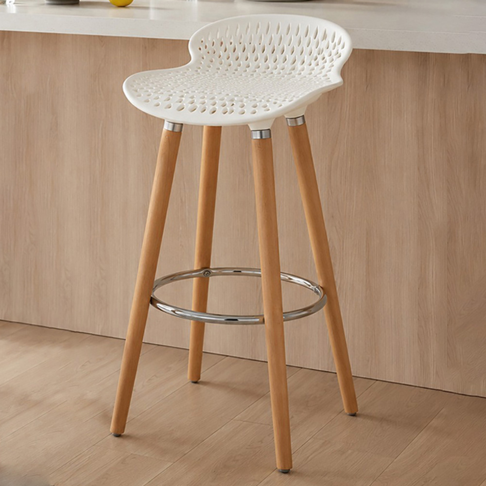 Premier Housewares Stockholm Matte White Bar Stool Image 1