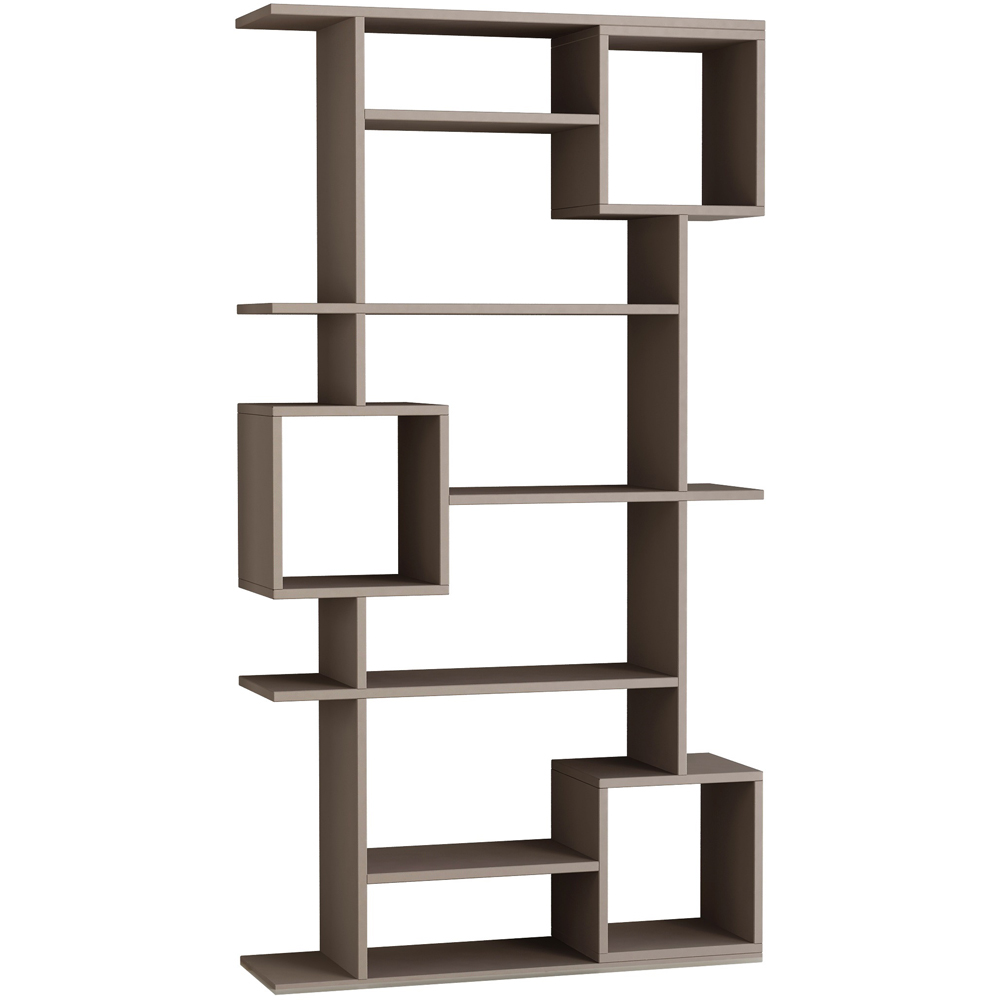 Decortie Soto 13 Shelf Mocha Grey Modern Bookcase Display Unit Image 2