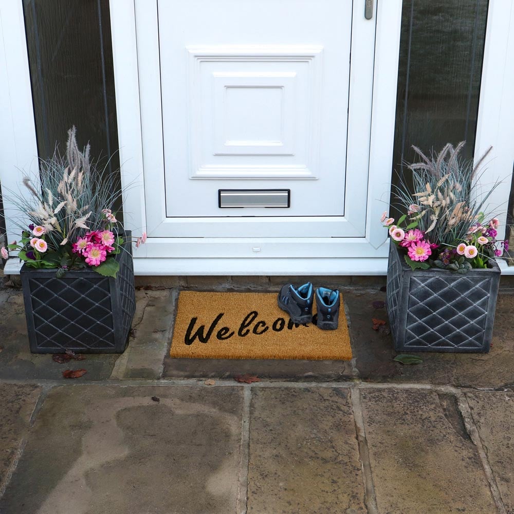 JVL Welcome Rubber Embossed PVC Coir Doormat 40 x x 60cm Image 8