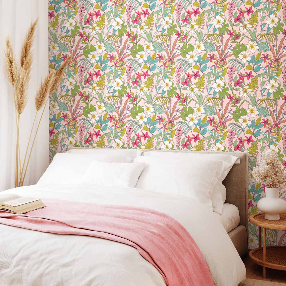 Hoopla Walls Oasis Pink Mix Non Woven Wallpaper Image 2