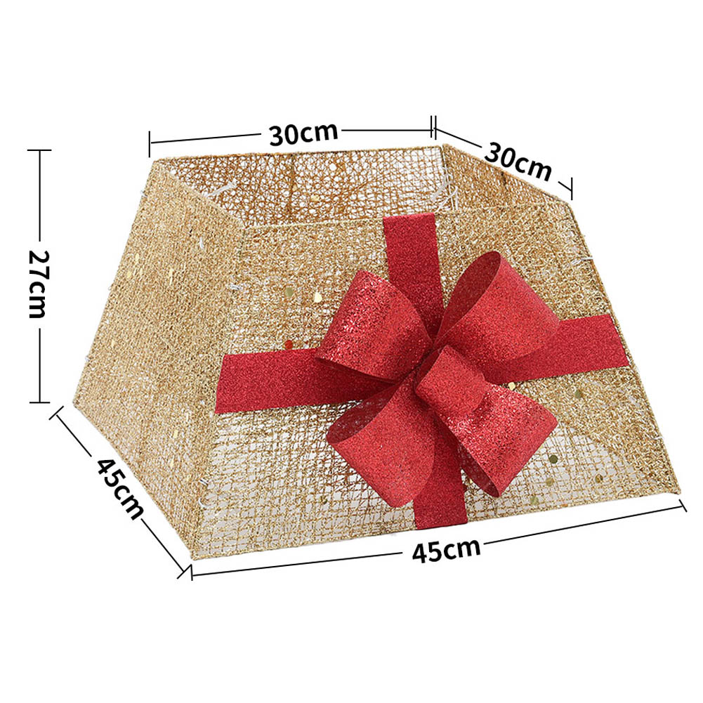 Living and Home Gold and Red Square Christmas Tree Collar Basket Image 6
