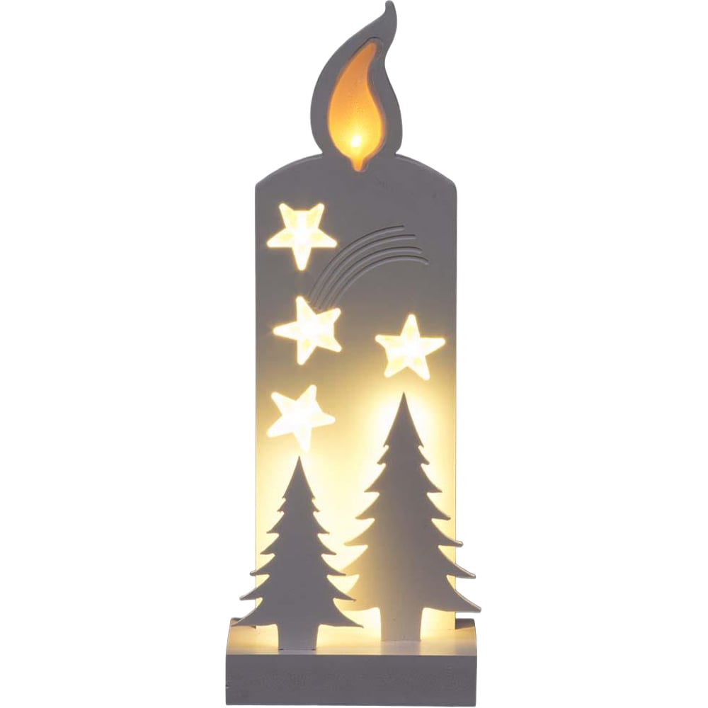 Shatchi White Pre Lit LED Wooden Nativity Scene Christmas Decoration Image 1