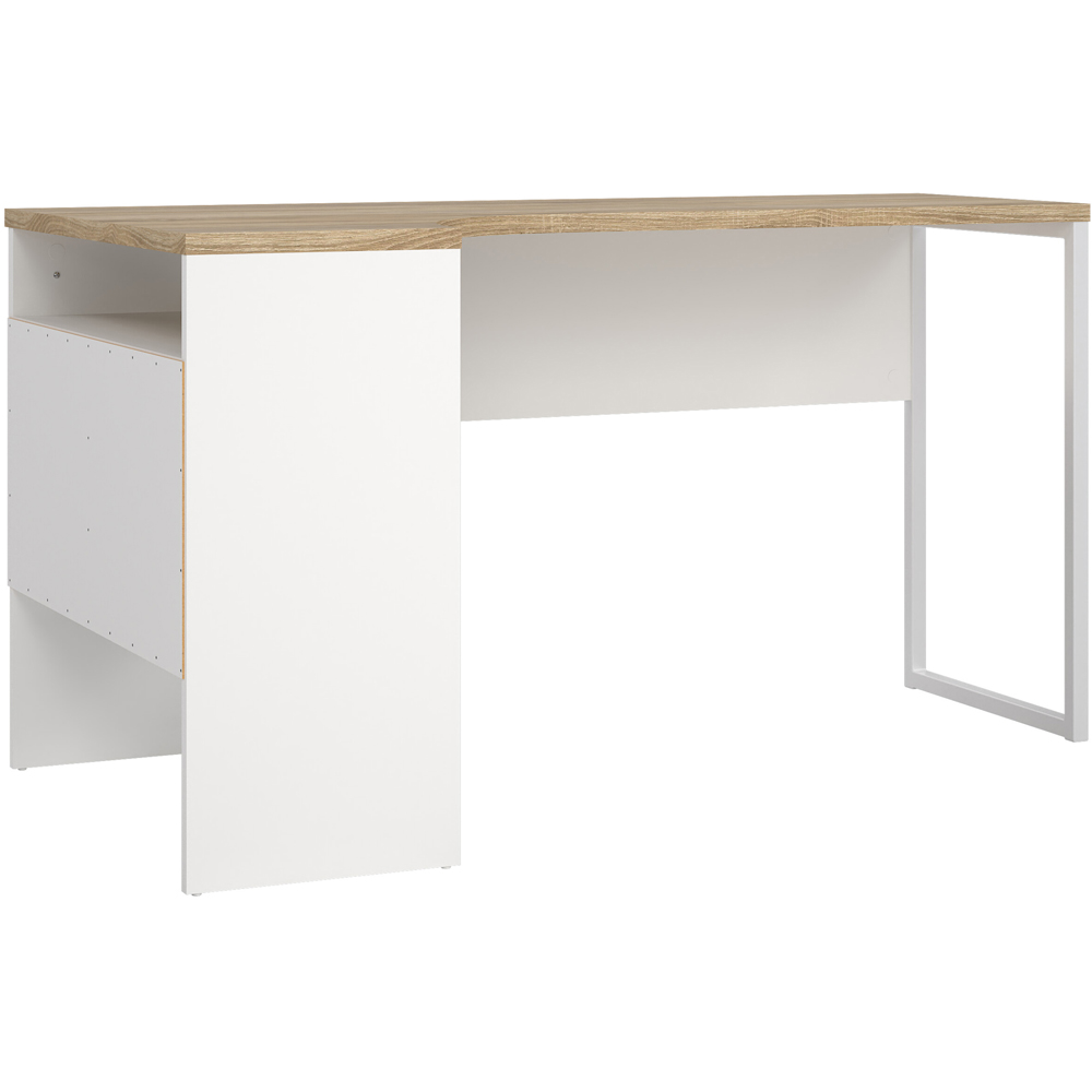 Florence Function Plus 2 Drawer Corner Desk White and Oak Image 3