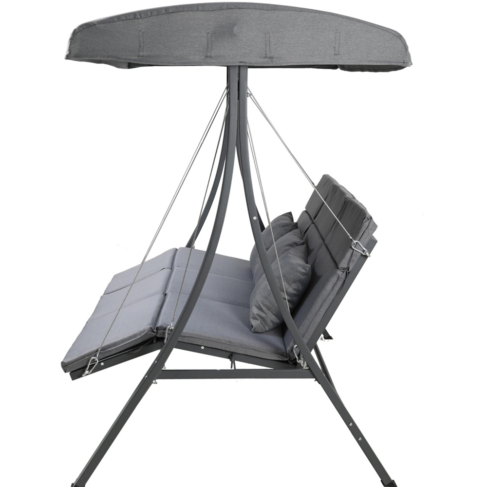 Charles Bentley 3 Seater Grey Lounger Swing Chair Image 4