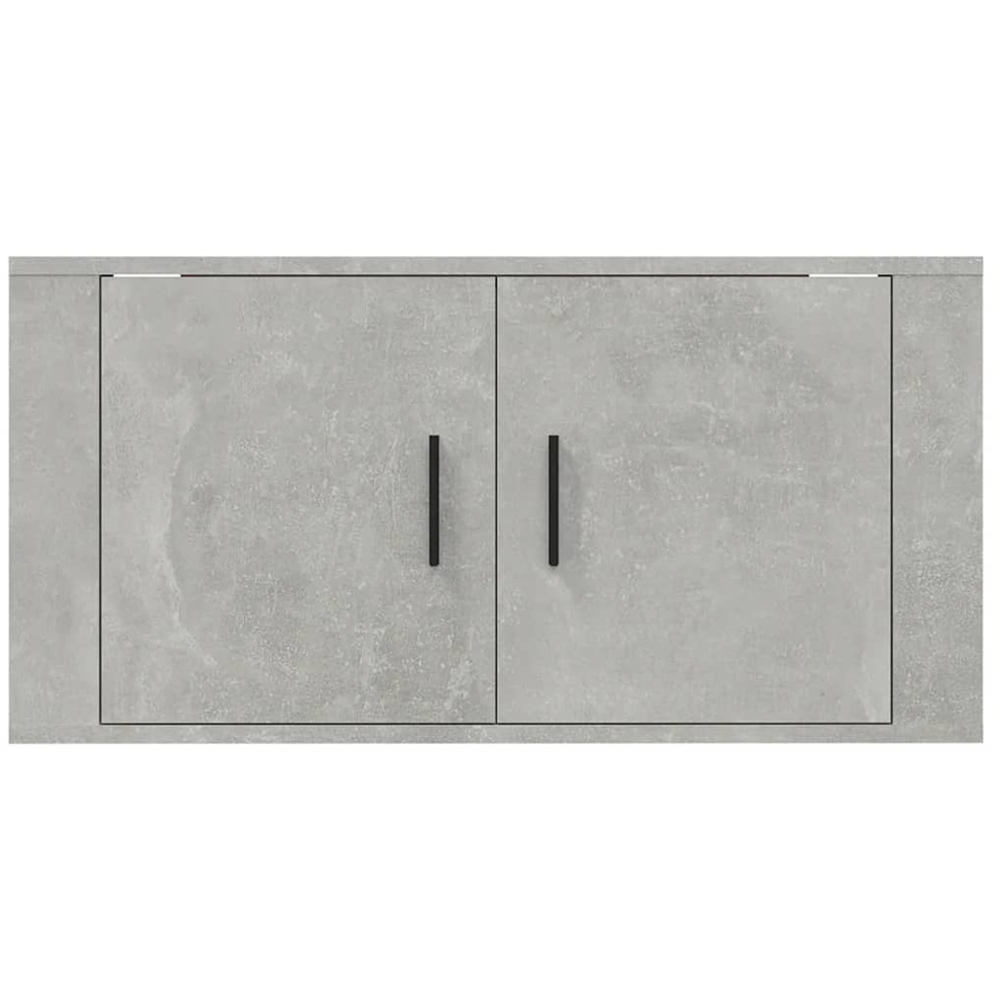 vidaXL 2 Door Concrete Grey Wall Mounted TV Cabinet Image 4