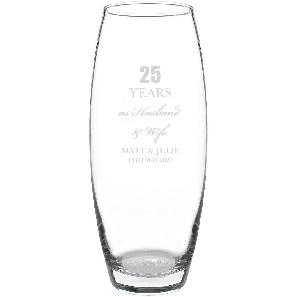Personalised Memento Personalised Anniversary Bullet Vase Image 1