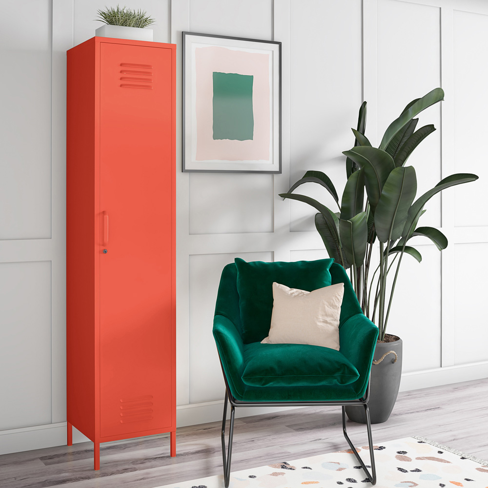 Novogratz Cache Single Door Orange Metal Locker Storage Cabinet Image 7