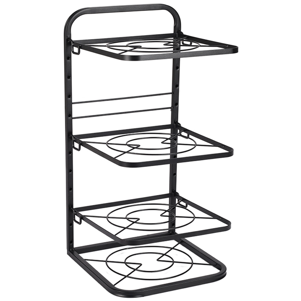 Living and Home 4 Tier Kitchen Pot Pan Organiser Rack Image 1