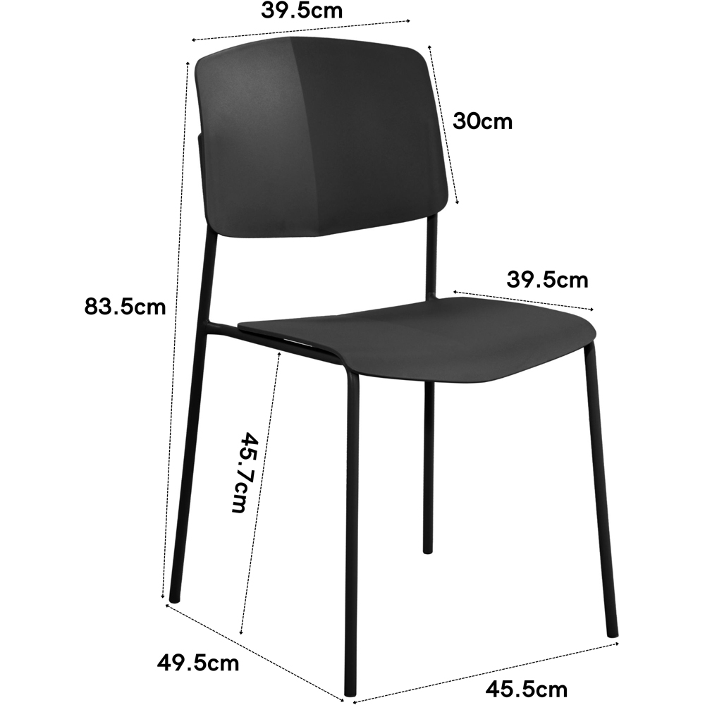 Core Products Aspen Academy 4 Seater Plastic Square Dining Set White and Black Image 7