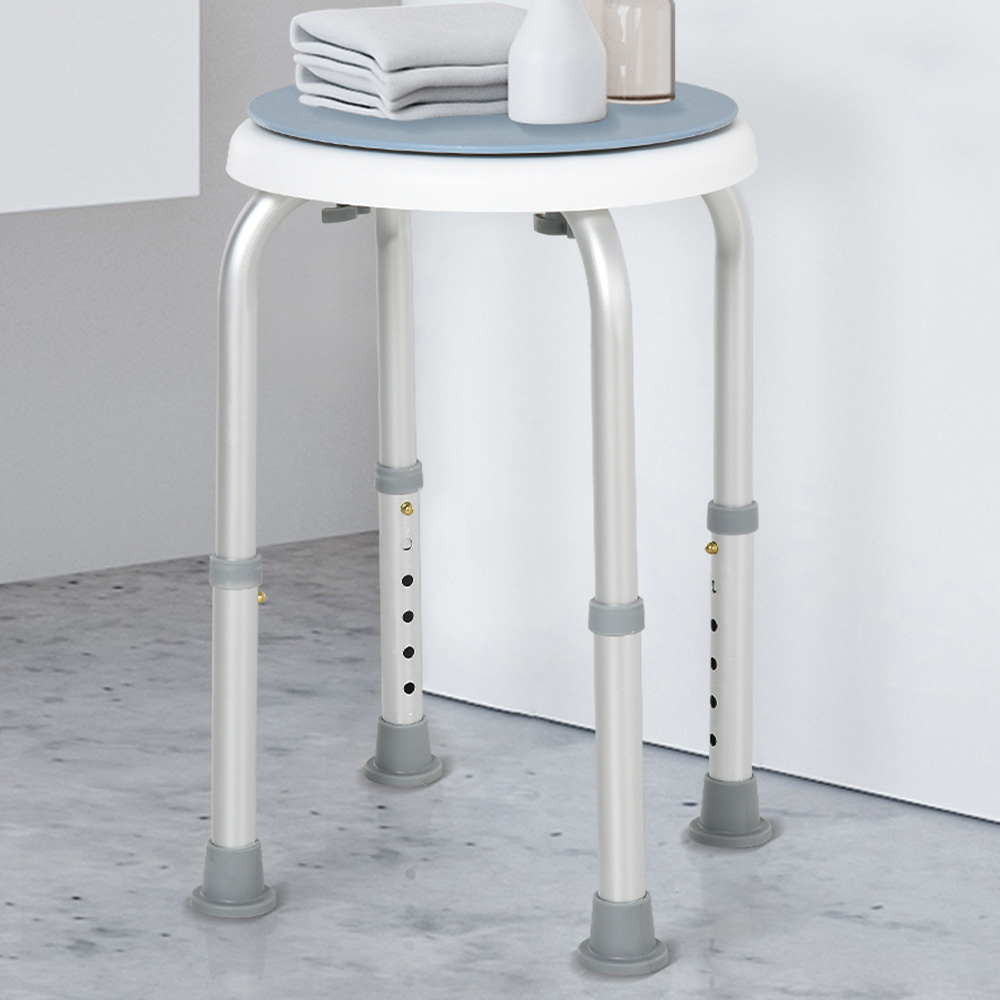 Portland Height Adjustable Aluminium Swivel Shower Stool Image 2