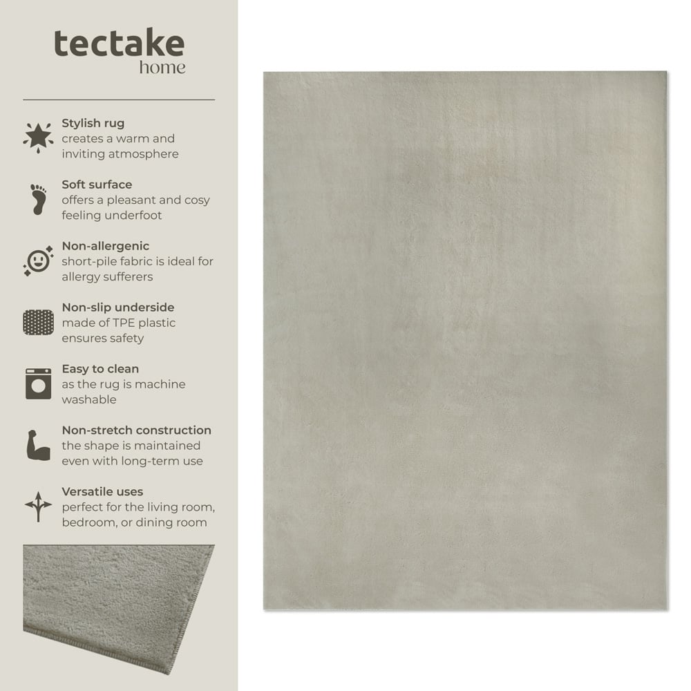 tectake Zonelle Sand Short Pile Ultra Soft Rug 200 x 140cm Image 7