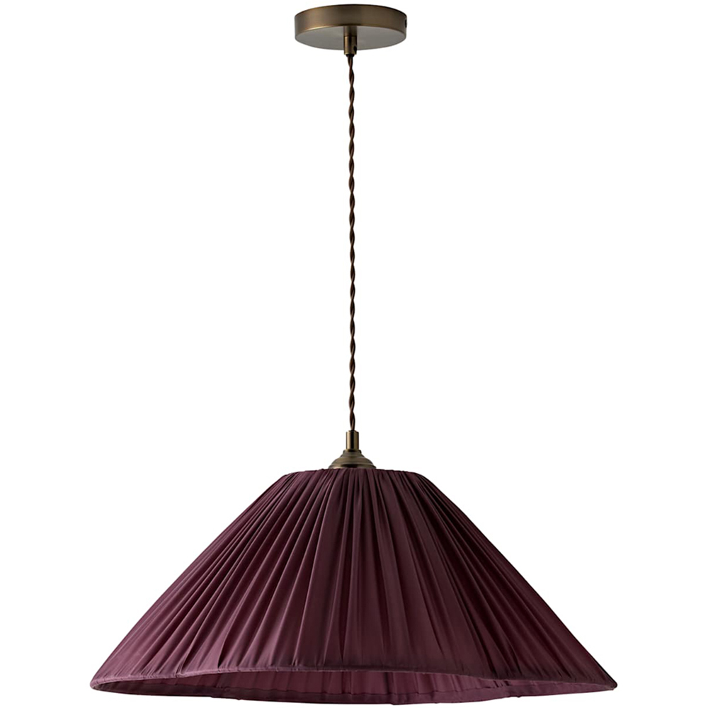 ValueLights Posie Pink Gathered Tapered Shade Ceiling Pendant Light with Bulb Image 1