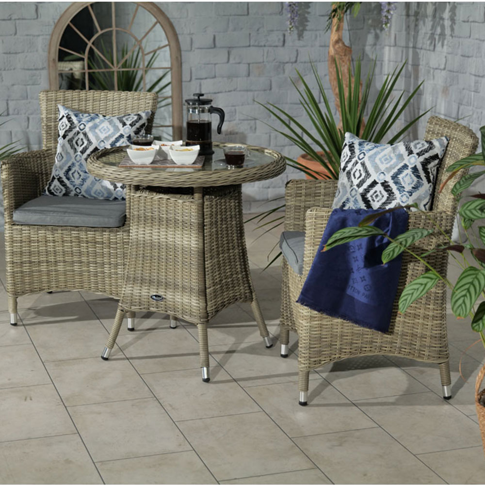 Royalcraft Wentworth Rattan 2 Seater Round Carver Bistro Set Image 8