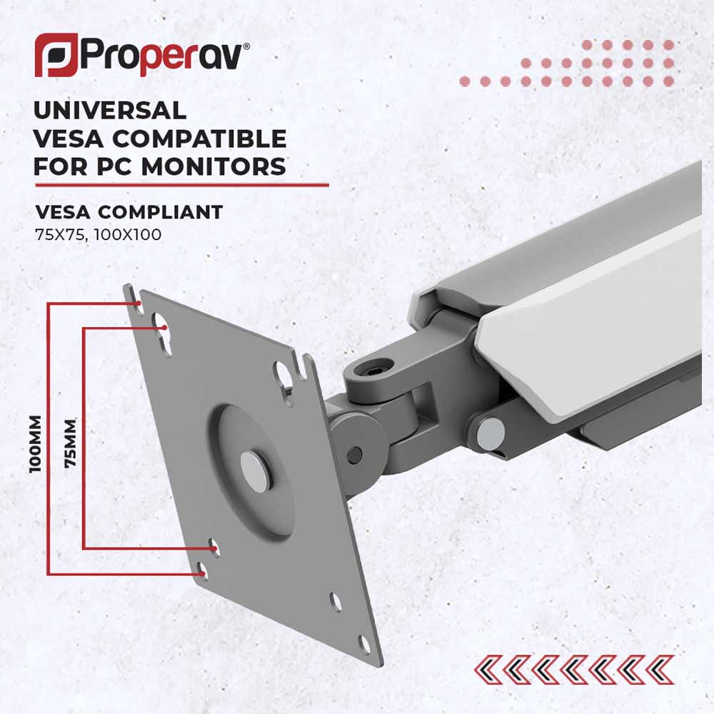 Properav White and Grey Desk Mount 17 to 32 inch Image 5