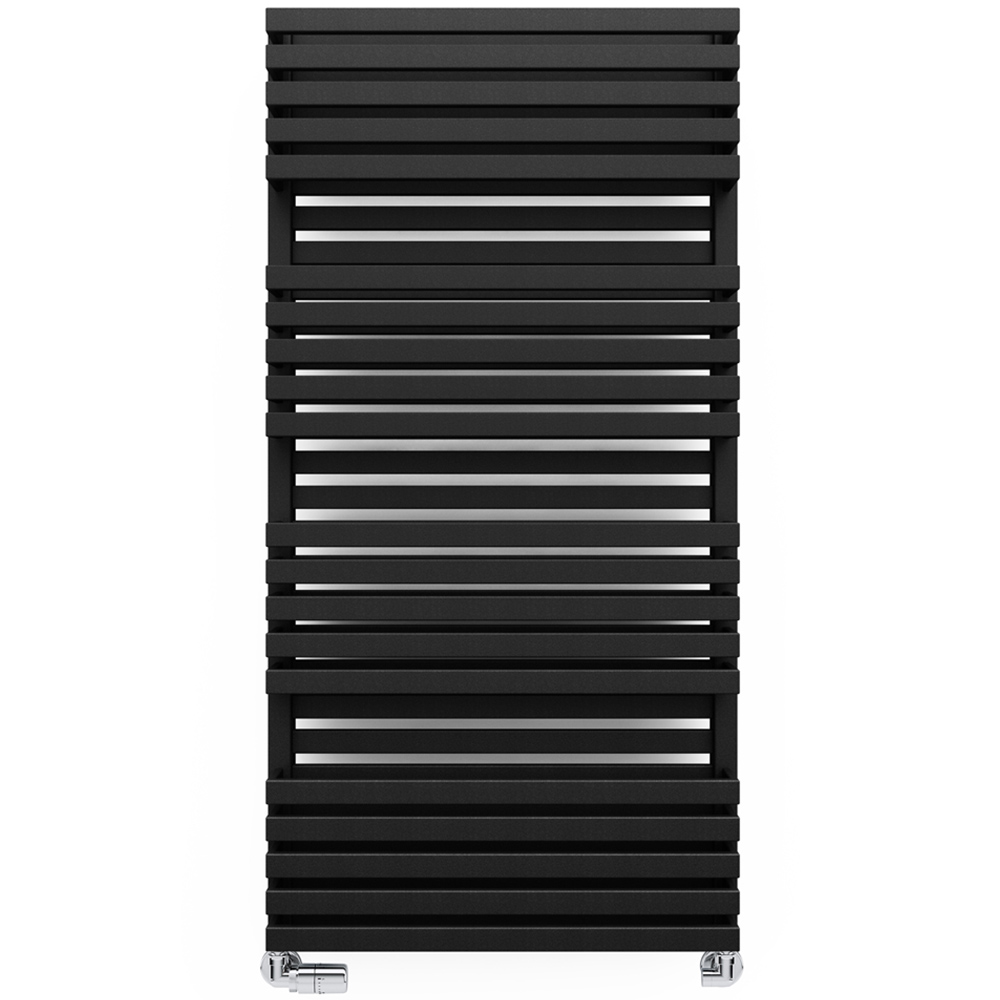 Terma Quadrus Bold 3795BTU Metallic Black Heated Towel Rail 1185 x 600mm Image 1