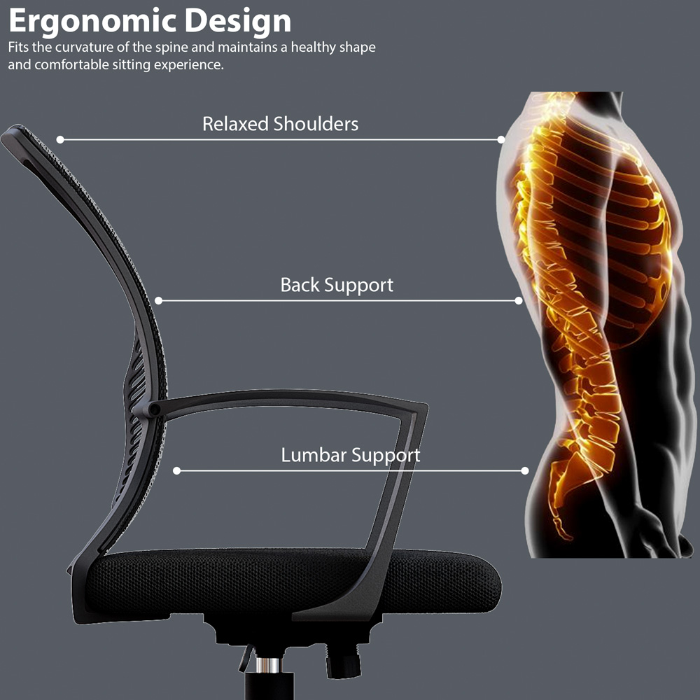 Vida Designs Airdrie Black Mesh Office Chair Image 5