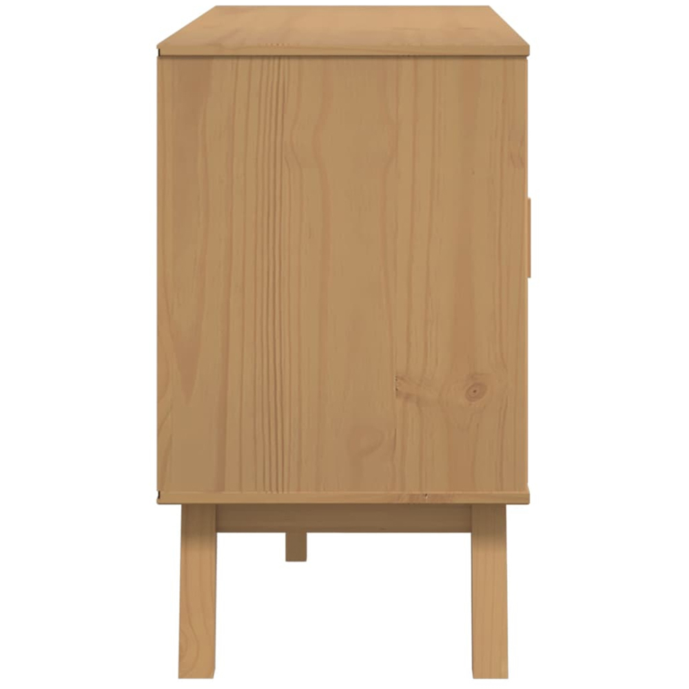 vidaXL 2 Door Single Drawer 2 Shelf Brown Pine Wood Sideboard Image 8