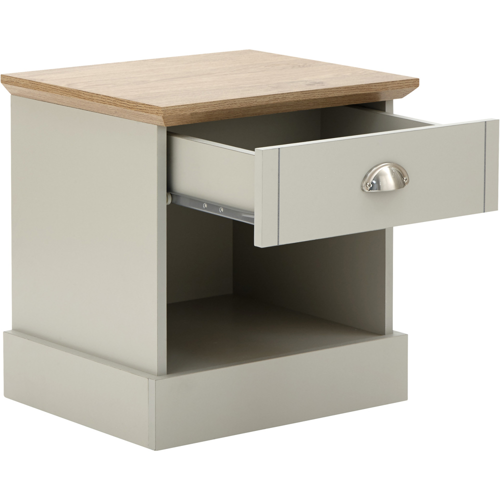 GFW Kendal Single Drawer Grey Bedside Table Image 5