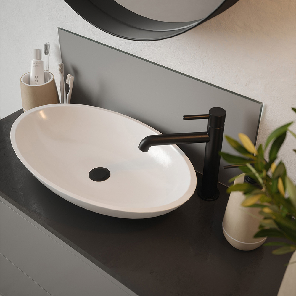 Matt Grey Glass Bathroom Splashback 500 x 250 x 4mm Image 2