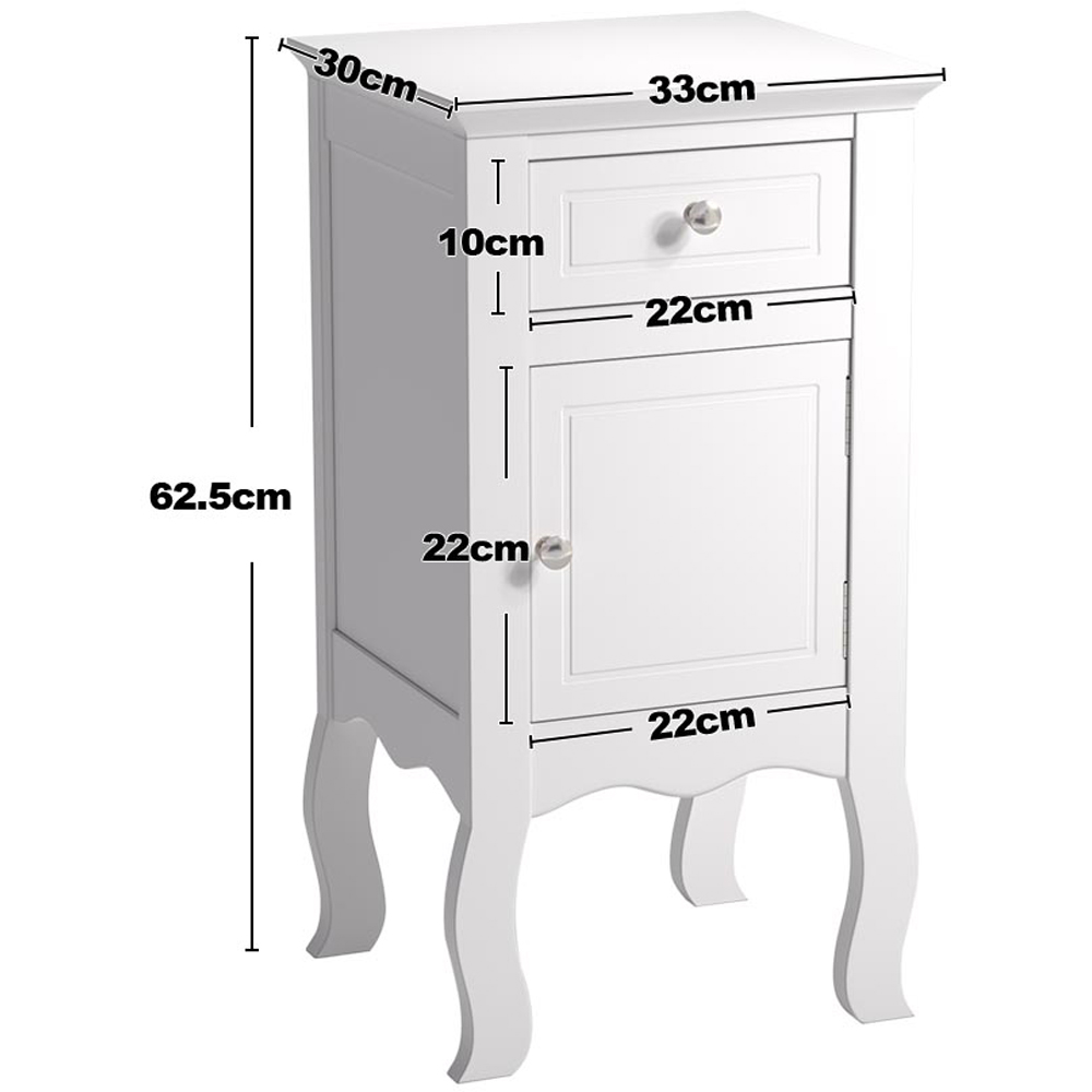 Living and Home Single Door Single Drawer Bedside Table Image 9