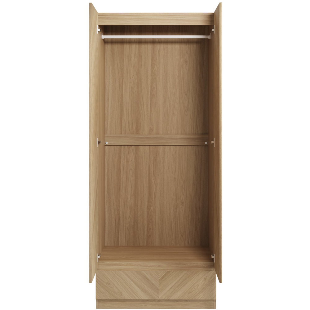 GFW Catania 2 Door Single Drawer Euro Oak Wardrobe Image 3