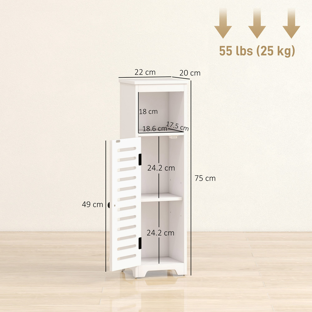 Portland Single Door Single Shelf White Bathroom Cabinet Image 9