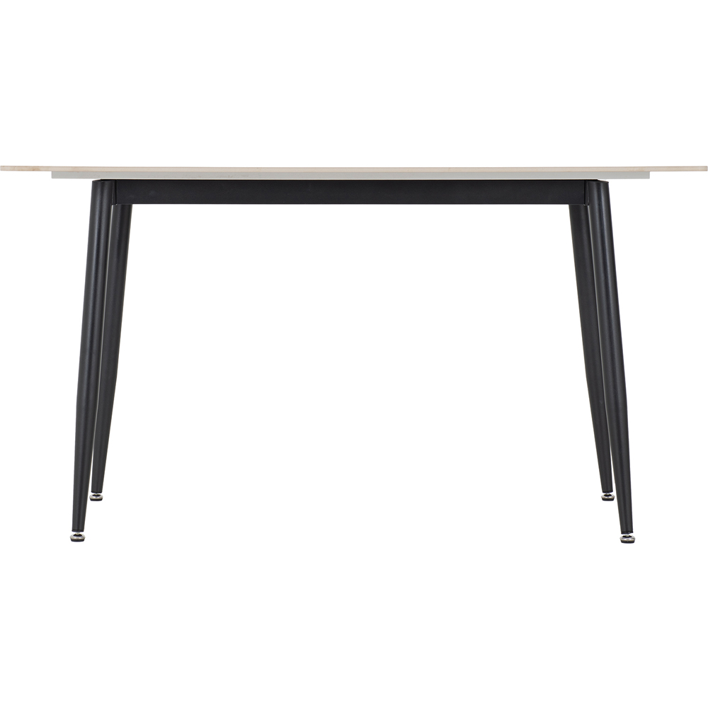 Seconique Fenton 4 Seater Dining Set White and Dark Grey Suede Fabric Image 4