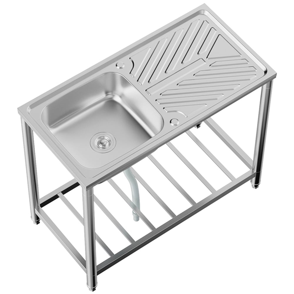 Living and Home 201 Stainless Steel Sink with Drainboard Image 3