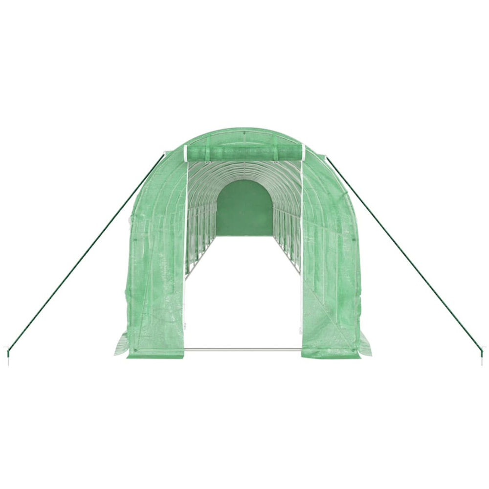 vidaXL Green Polyethylene Galvanised Steel Frame 45.9 x 6.5ft Greenhouse Image 3