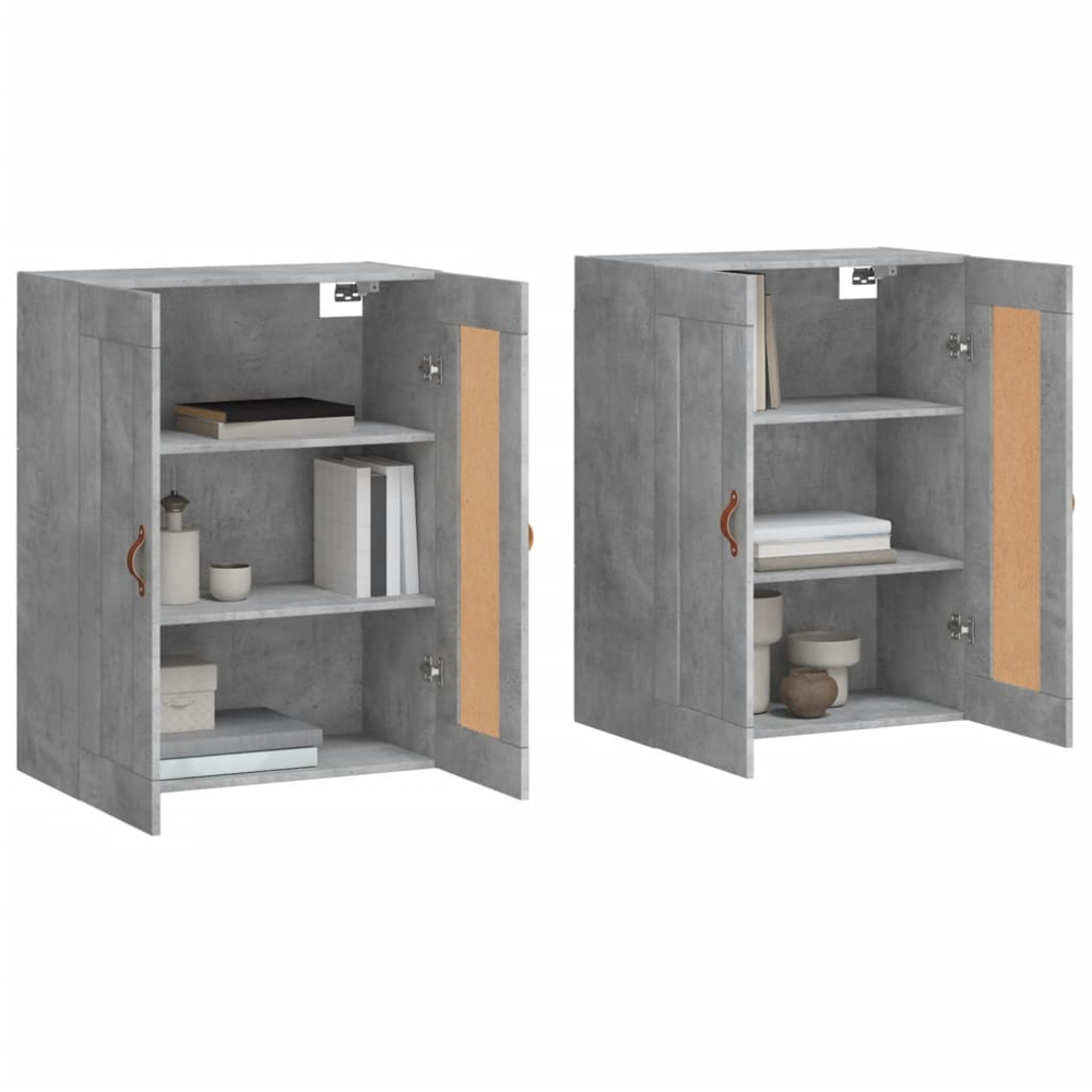 vidaXL 2 Door Concrete Grey Wall Mounted Cabinet 2 Pack Image 3