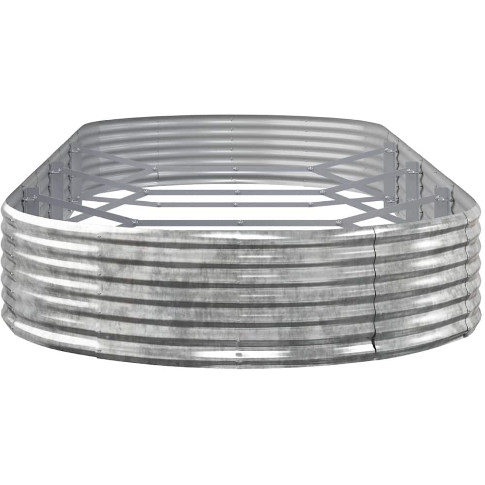 vidaXL Silver Galvanised Steel Raised Garden Bed 36 x 140 x 373cm Image 4