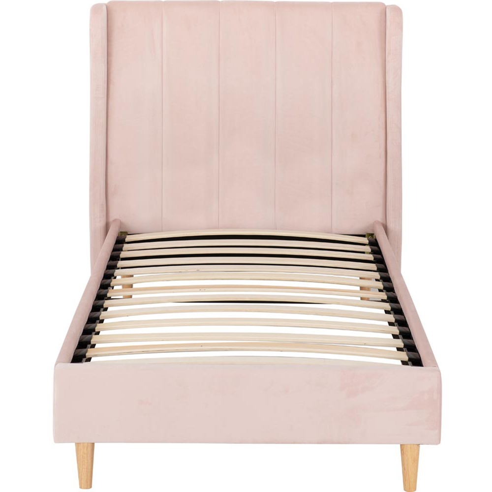 Seconique Single Amelia Pink Velvet Bed Frame Image 3
