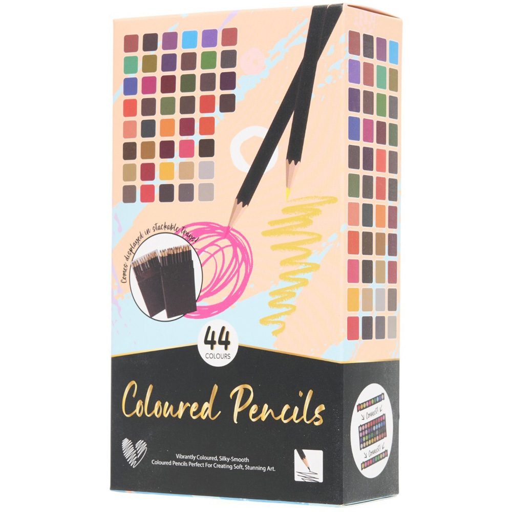 Pack of 44 Artist Colouring Pencils in Tray Image 2