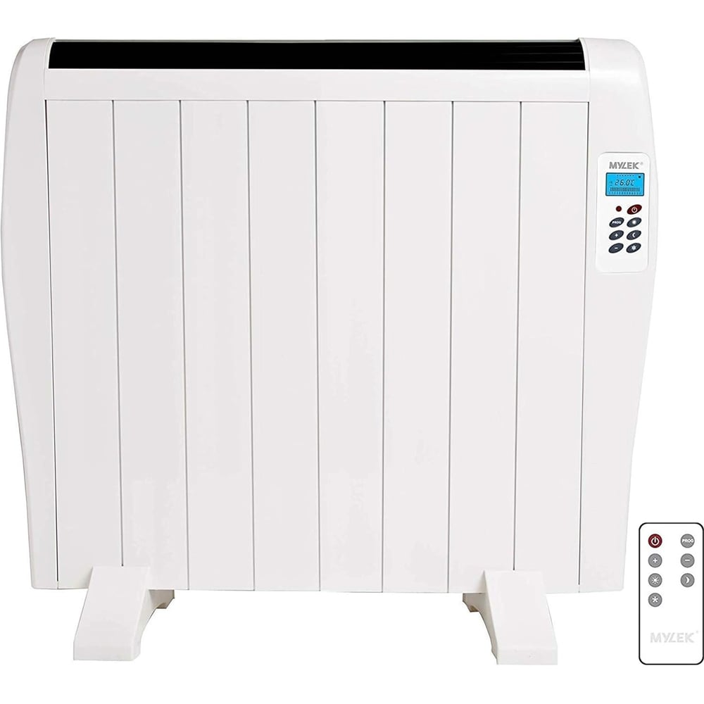 Mylek White Premium Aluminium Electric Heater with Timer 1200W Image 1