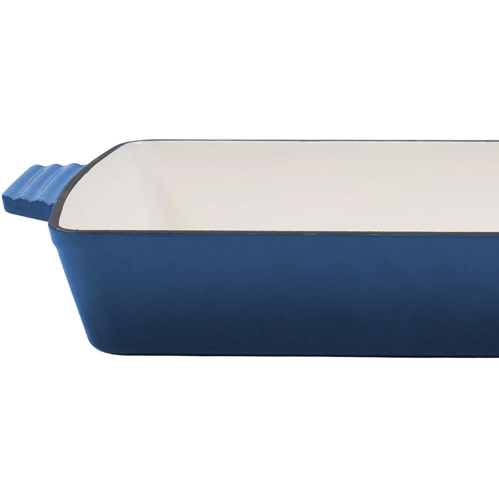 Living and Home 3.7L Blue Enamelled Cast Iron Rectangular Baking Dish Image 5