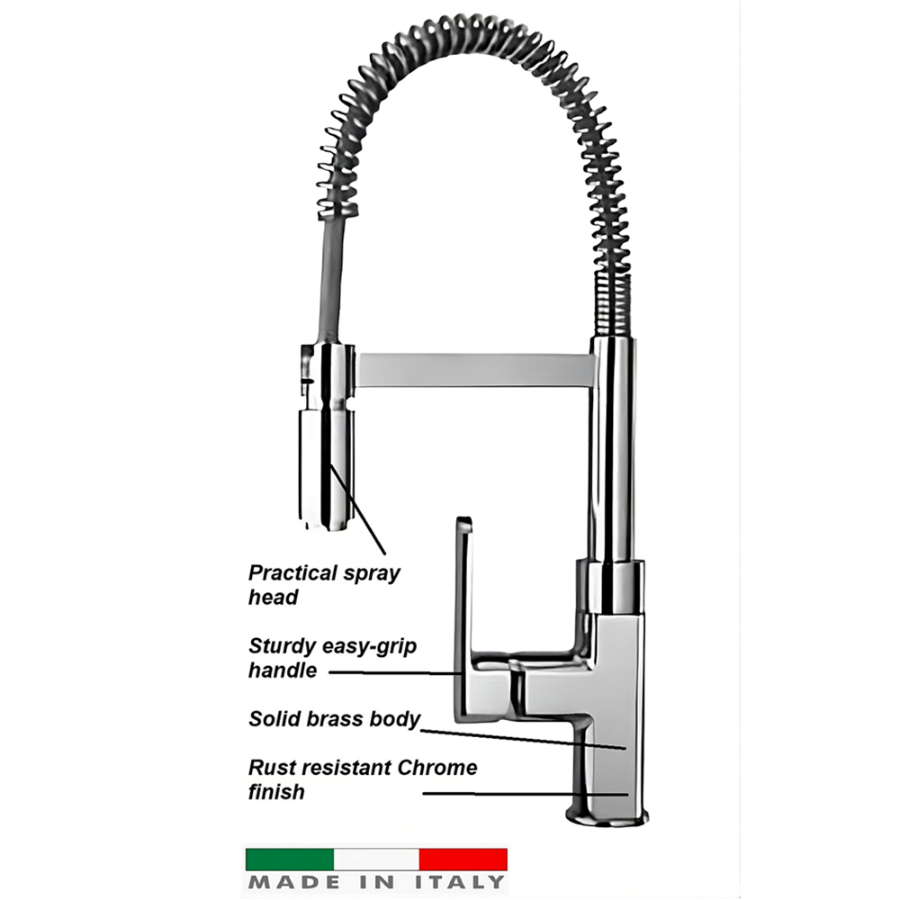 Piralla Novo Chrome Mono Spring and Swivel Sink Spout Image 3