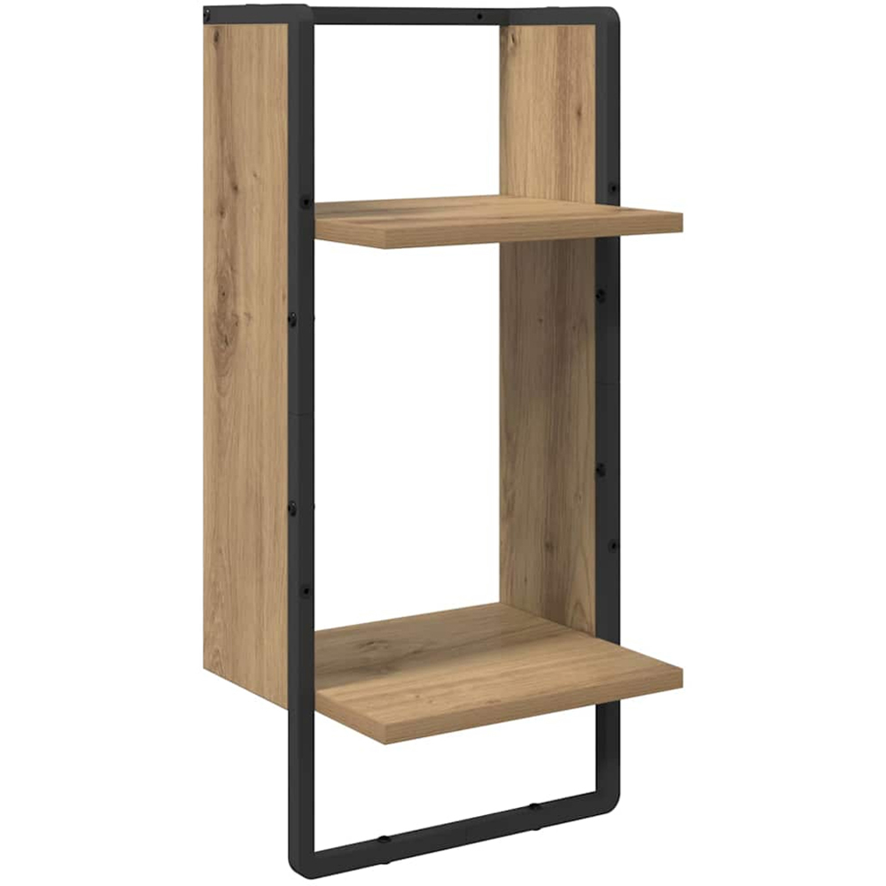 vidaXL 9 Shelf Artisan Oak Wall Shelf Set of 6 Image 5
