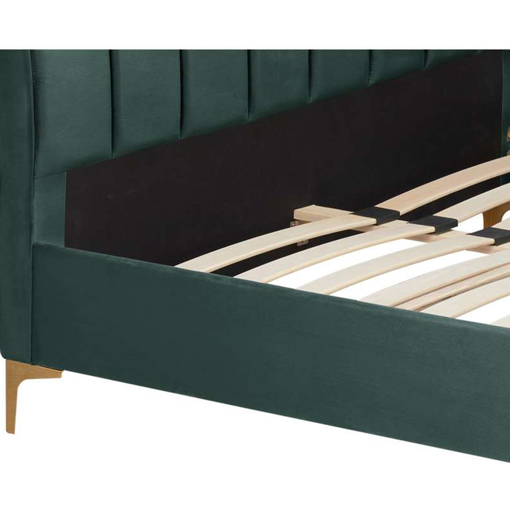 Clover King Size Green Velvet Bed Image 5
