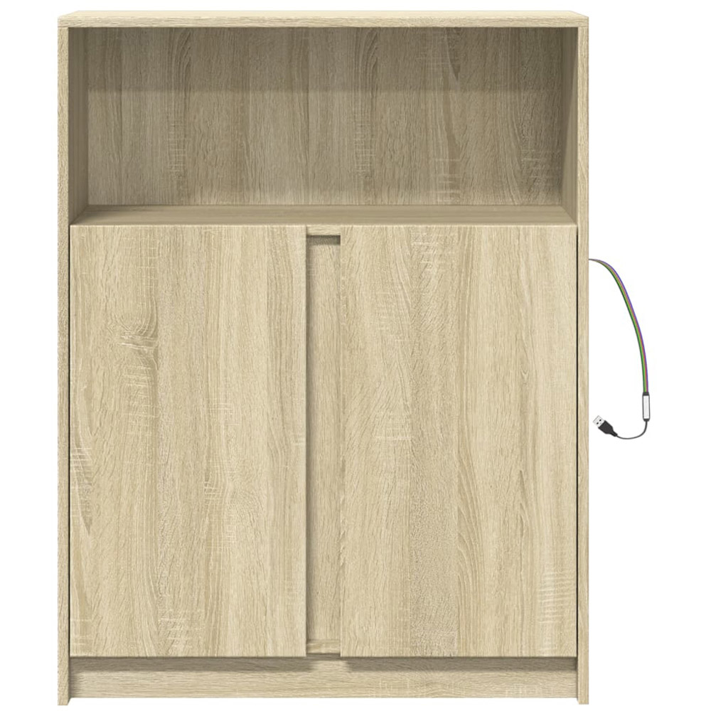 vidaXL 2 Door Single Shelf Sonoma Oak Sideboard with RGB LED Lights Image 3