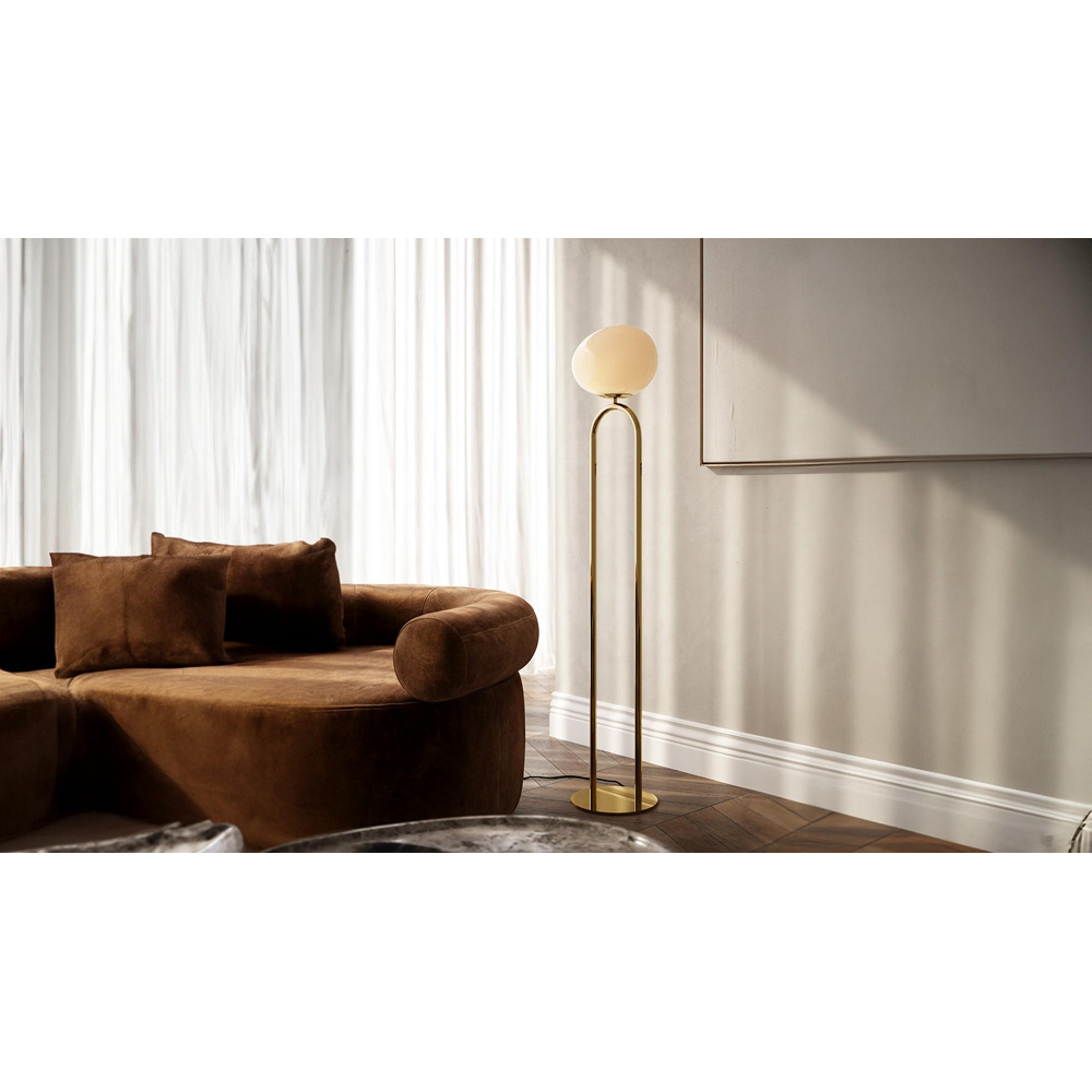 Nordlux Shapes Brass Opal Glass Shade Floor Lamp Image 6