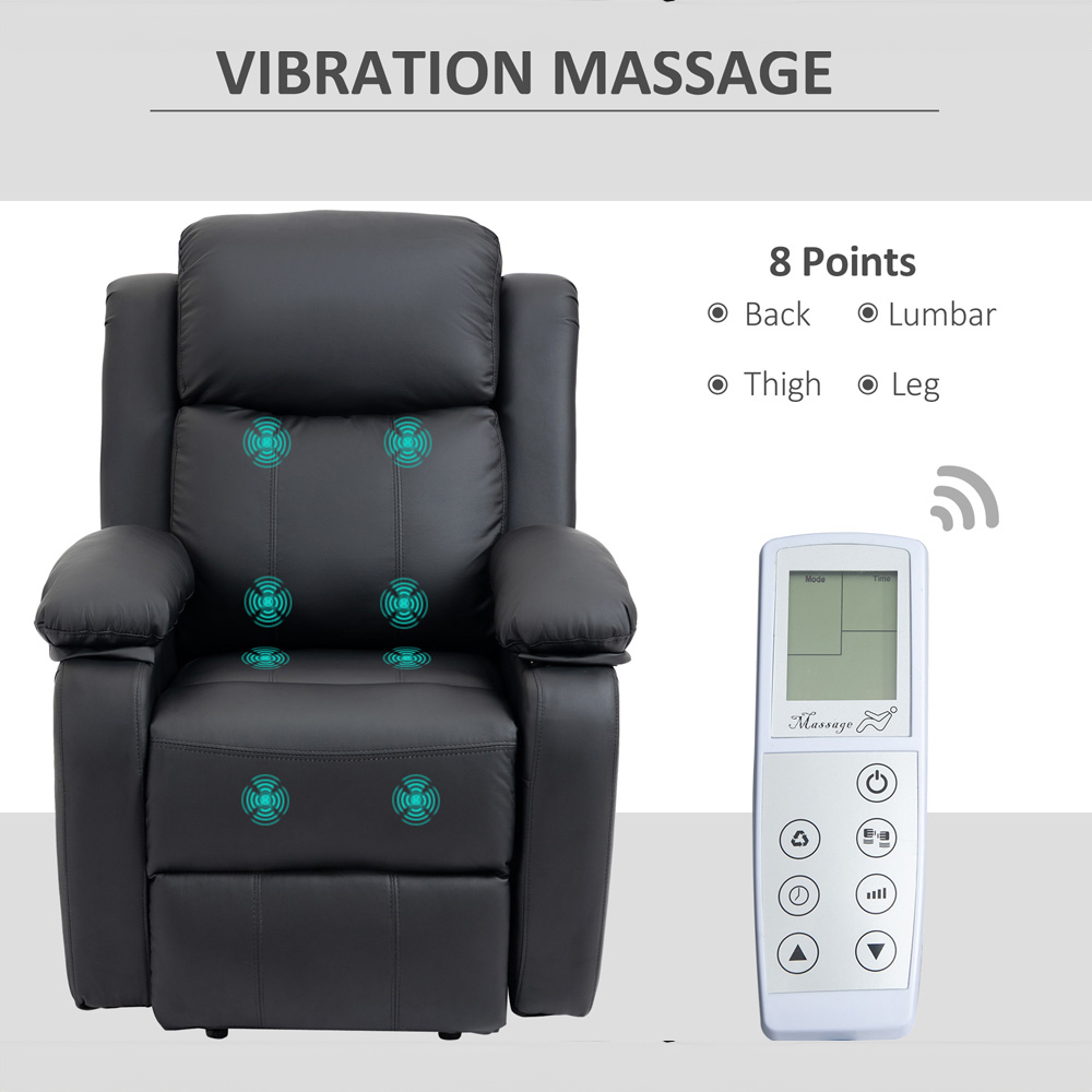 Portland Black Power Lift Massage Reclining Chair with Remote Image 6