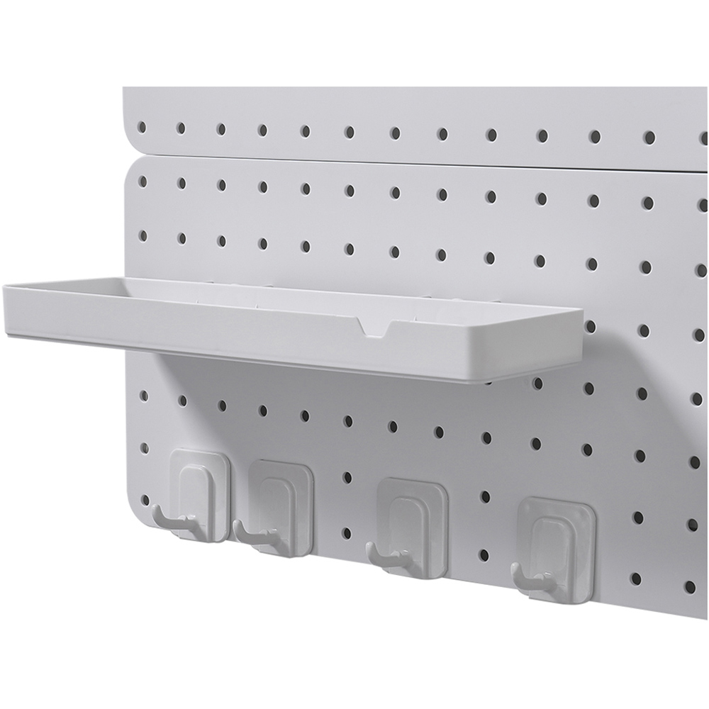 Living and Home White Square Pegboard Wall Storage Rack Image 7