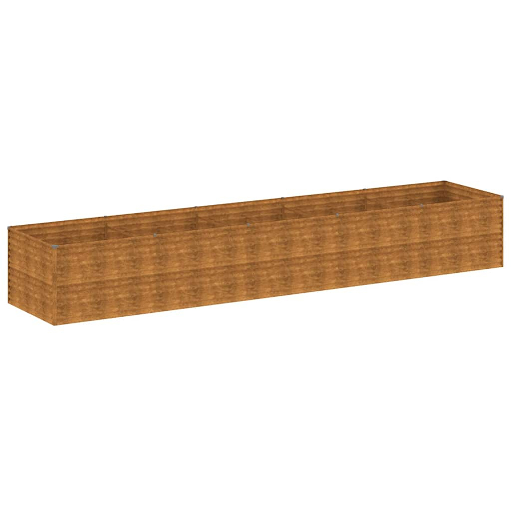 vidaXL Brown Corten Steel Raised Garden Planter 479 x 100 x 69cm Image 1