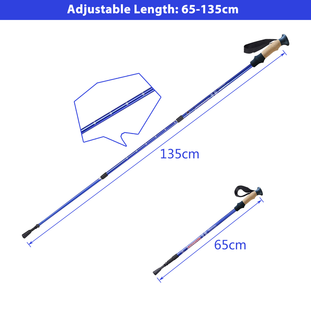 Costway Navy Adjustable Hiking Pole 65 to 135cm Image 8