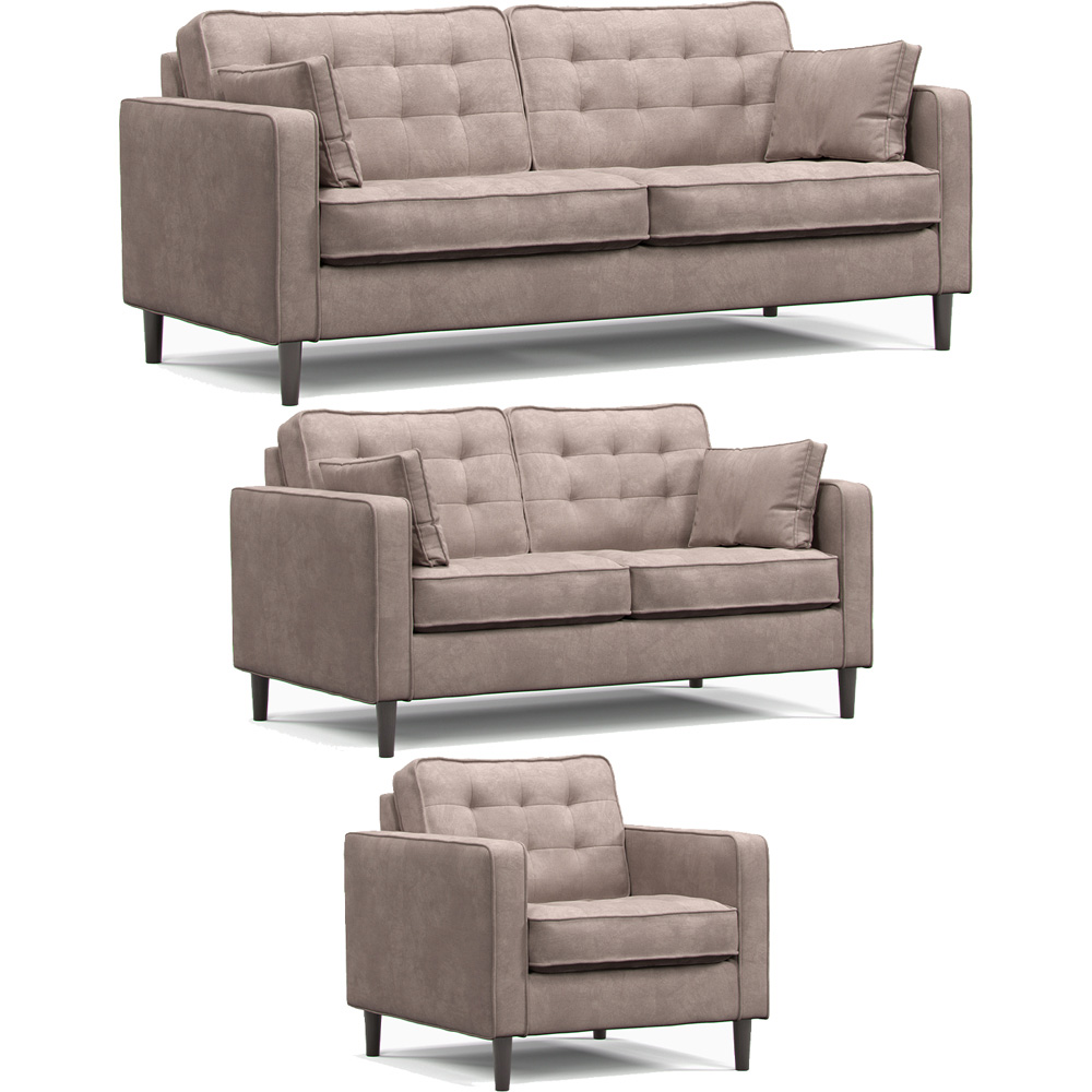 Eden 6 Seater Pewter Chenille Sofa Suite Image 2